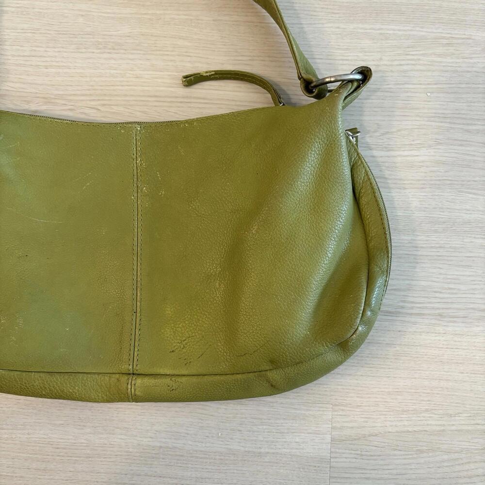Hobo International Slouchy Shoulder Bag Lg Leather Gabor Dark Lime Green - Picture 6 of 9